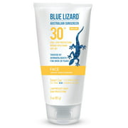 Blue Lizard Australian Sunscreen - Crème solaire pour le visage SPF 30+ Protection UVA/UVB à large spectre - Tube de 3 oz