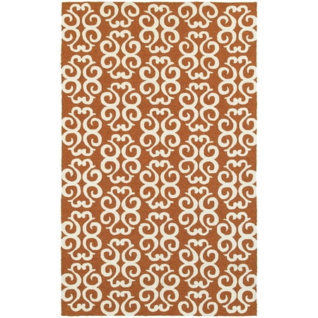 Tommy Bahama Outdoor Rugs Tommy Bahama Atrium Area Rugs - 51107 Contemporary Orange Curls Waves Outdoor Curves Rug ()