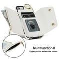 thumbnail image 3 of Crossbody for iPhone 7 / 8 / SE 2022 & 2020 Phone Case for Women, Wallet Case with Credit Card Holder Shoulder Strap & Wrist Lanyard Shockproof Purse Back Flip 360 Ring Holder Kickstand Case,White, 3 of 9