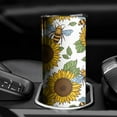 thumbnail image 4 of Sunflower Tumbler 20 Oz Travel Coffee Mug Sunflower Print Skinny Tumblers with Lid and Straw Stainless Steel Insulated Coffee Cups Gift for Sunflower Lover, 4 of 7