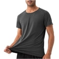thumbnail image 6 of ALLLIST Crew Neck Summer Tops Black Short Sleeve Solid T-Shirts Pullover Loose Casual Mans Tees, 6 of 7