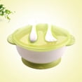 thumbnail image 3 of Baby Suction Bowl Non-slip Defence Fall Baby Bowl Fork Spoon Feeding Tableware for Infant Training Bowl Set (Green), 3 of 9
