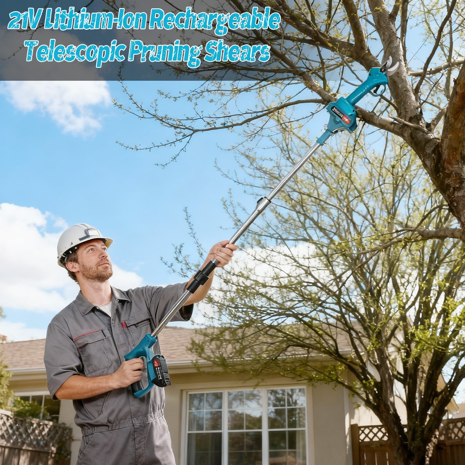 Arlohe 3-in-1 Electric Pole Saw Kit,550W Motor,180cm Reach with Pruning Shears,Professional Landscaping Multi-Tool