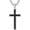 Black Onyx, variant on Silver Natural Stone Cross Necklace, Classic Latin Cross Pendant Necklace for Unisex Women Man, Vintage Crystal Quartz Cross Necklace with 20+2 Inches Adjustable Cuban Chain