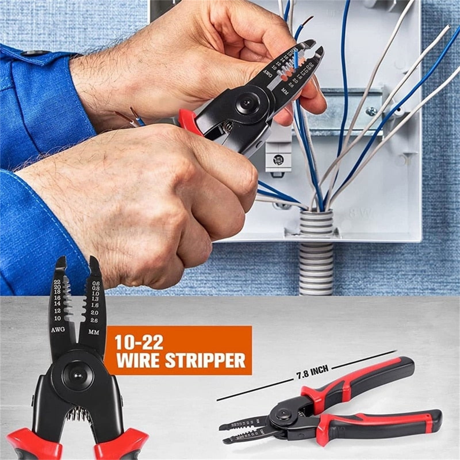 Yannianjz under $5 Multifunctional Pliers, 5 in 1 Multifunction Pliers Tool,Heavy Duty Wire Stripper Crimper,Professional Electrician Tool Kit,Precision Cutting Pliers Set,PVC Handle Combination Tool
