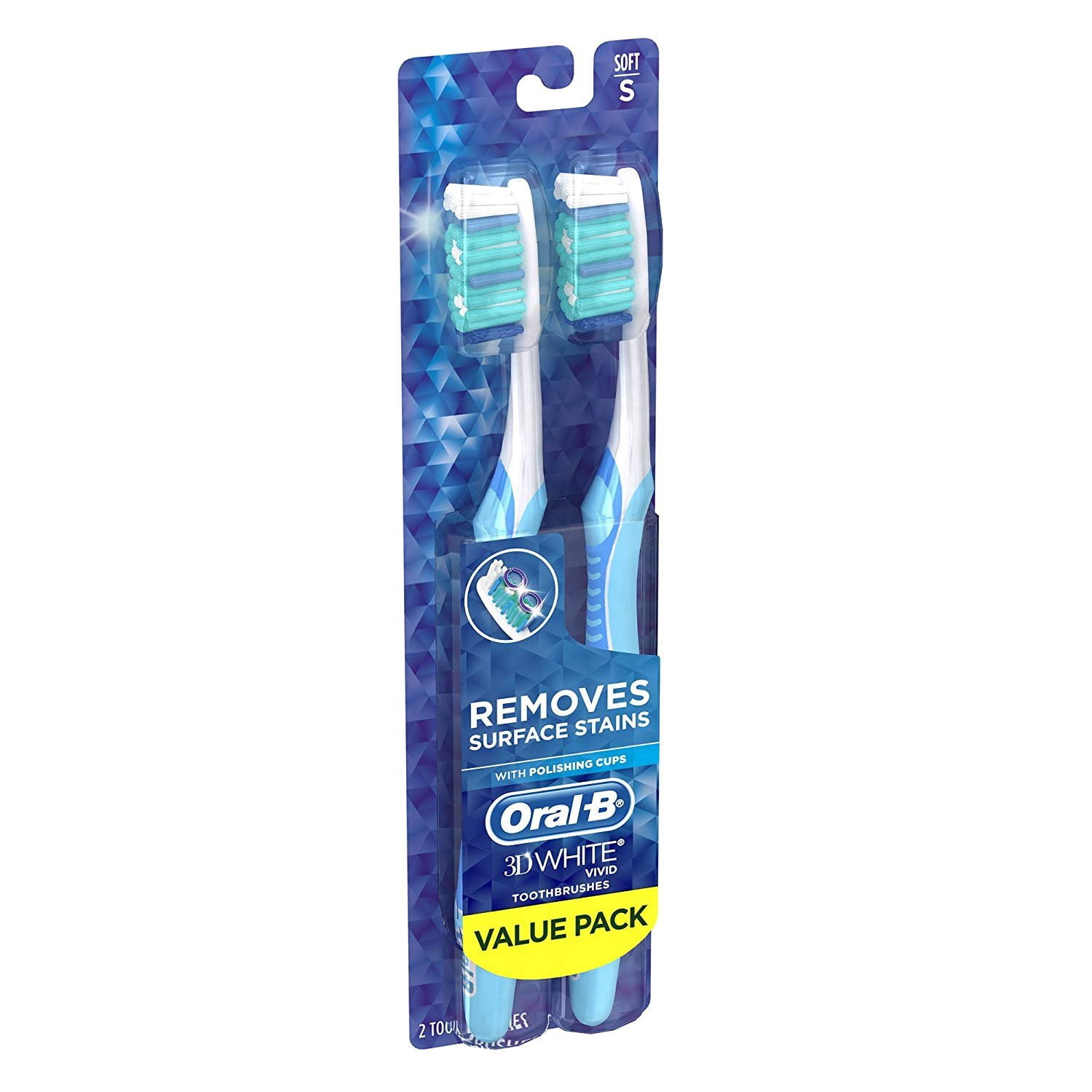 Oral-B Advantage 3D White Vivid Toothbrushes Soft, 2 Each (Pack of 3)