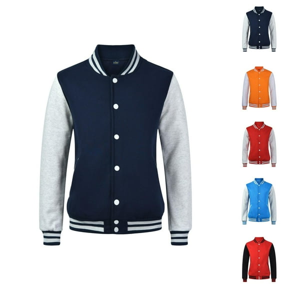 Varsity Baseball Jacket for Women 2025 Long Sleeve Button Casual Letterman Bomber Jackets with Pockets Outerwear