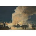 thumbnail image 2 of Carl Frederik Sørensen 24x17 Gold Ornate Framed and Double Matted Museum Art Print Titled - Nocturnal Fire on the Christianshavnersiden of the Port of Copenhagen, 2 of 4
