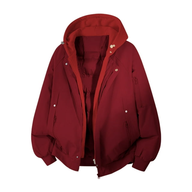 Ceisia Men's solid color warm hooded coat long sleeve outerwear Gift