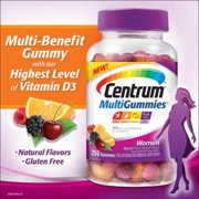 Centrum Women MultiGummies Multivitamin/Multimineral Supplement (Natural Cherry, Berry, & Orange Flavor, 250-Count Gummies)