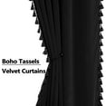 thumbnail image 3 of Soft Luxury Velvet Curtains with Tassels, 2 Panel Rod Pocket Blackout Curtain Drapes, 3 of 8