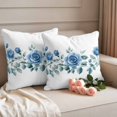 thumbnail image 2 of Spring Pastoral Floral Pillow Covers 2 Pack Blue Flowers Watercolor Pillowcase Waterproof Outdoor Throw Pillow Cover for Patio Garden Square Cushion 26”x26”, 2 of 9