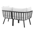 thumbnail image 3 of Modway Riverside 2 Piece Outdoor Patio Aluminum Sectional Sofa Set in Gray White, 3 of 7