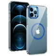 thumbnail image 2 of Magnetic for iPhone 12 Pro Max Clear Case Compatible with Magsafe Military-Grade Protection Shockproof Phone Bumper,Anti-Scratch Drop Proof Anti-Fingerprint Clear Hard Back Cover Back,Blue, 2 of 9