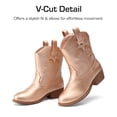 thumbnail image 4 of DREAM PAIRS Girls Cowboy Boots Low Heel Western Embroidered Mid Calf Cowgirl Boots for Toddler Little Kid Big Kid, 4 of 5