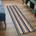 thumbnail image 5 of Orange Navy Blue Striped Kitchen Runner Rug 2x6 Washable Runners for Hallway Non Slip Gradient Horizontal Lines Large Area Rug Indoor Floor Carpet for Bathroom Laundry Entryway Bedroom Living Room, 5 of 8
