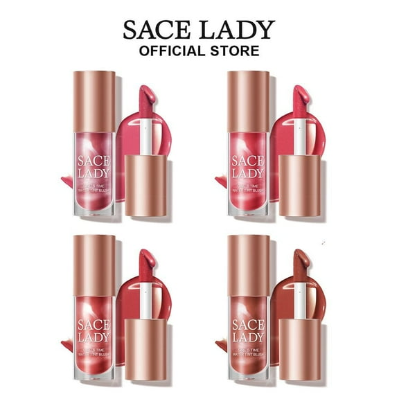 SACE LADY 4 Colors Makeup Blush Set Long-lasting Natural Matte Liquid Blush Nourishes Lip & Face Fresh Look Cosmetics 4Pcs