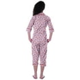 thumbnail image 4 of Moomaya Printed Cotton 3/4 Sleeve Shirt With Capri 2 Piece Nightwear Set Sleepwear For Womens, 4 of 7