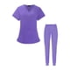 thumbnail image 5 of Uniforme Set Sunnimix Blusa y pantalones médicos Unisex lavable a máquina Púrpura M, 5 of 8