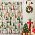 thumbnail image 6 of Shower Curtain Bathroom Set Vintage Christmas Tree Waterproof Fabric Shower Curtains with Grommets&Hooks Winter Plant on Linen Privacy Bath Curtain for Bathtub 36x72in, 6 of 9