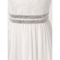 thumbnail image 6 of iEFiEL Girls Halter Neck Chiffon Floral Lace Party Dress Rhinestone Trim Wedding Bridesmaid Gown, 6 of 7