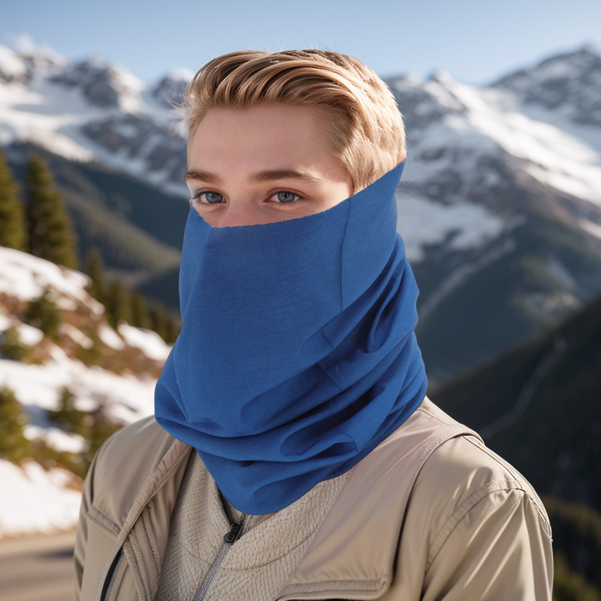 Unique Bargains Multi-function Face Scarf Mask 1 Pc Blue