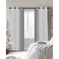 thumbnail image 3 of Gray Solid Color Texture Blackout Curtains 96 Inches Long for Bedroom, Simple Grey Stripes Thermal Insulated Room Darkening Black Out Window Curtain Panels Grommet Drapes for Living Room, 3 of 8