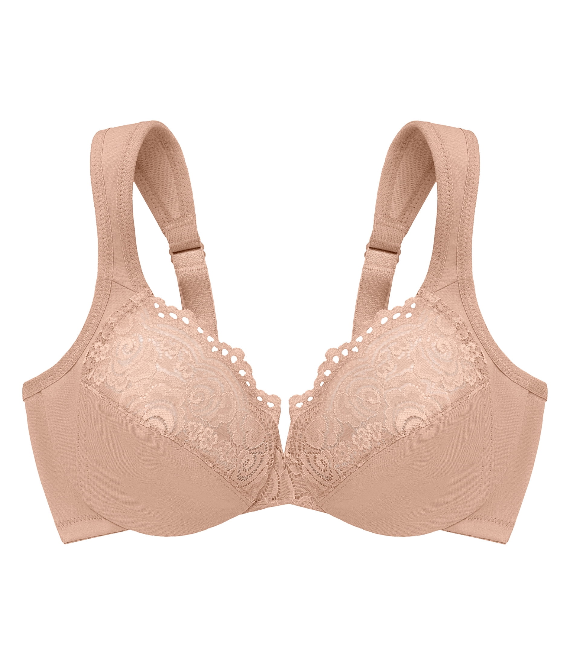 Glamorise Low Cut WonderWire Lace Underwire Bra 1240 (Women's & Women's Plus)