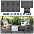 thumbnail image 4 of Outdoor Rug 8x10 - Waterproof Reversible Plastic Straw Mat, Black & Grey, UV Resistant for Patio Deck RV Camping, 4 of 15