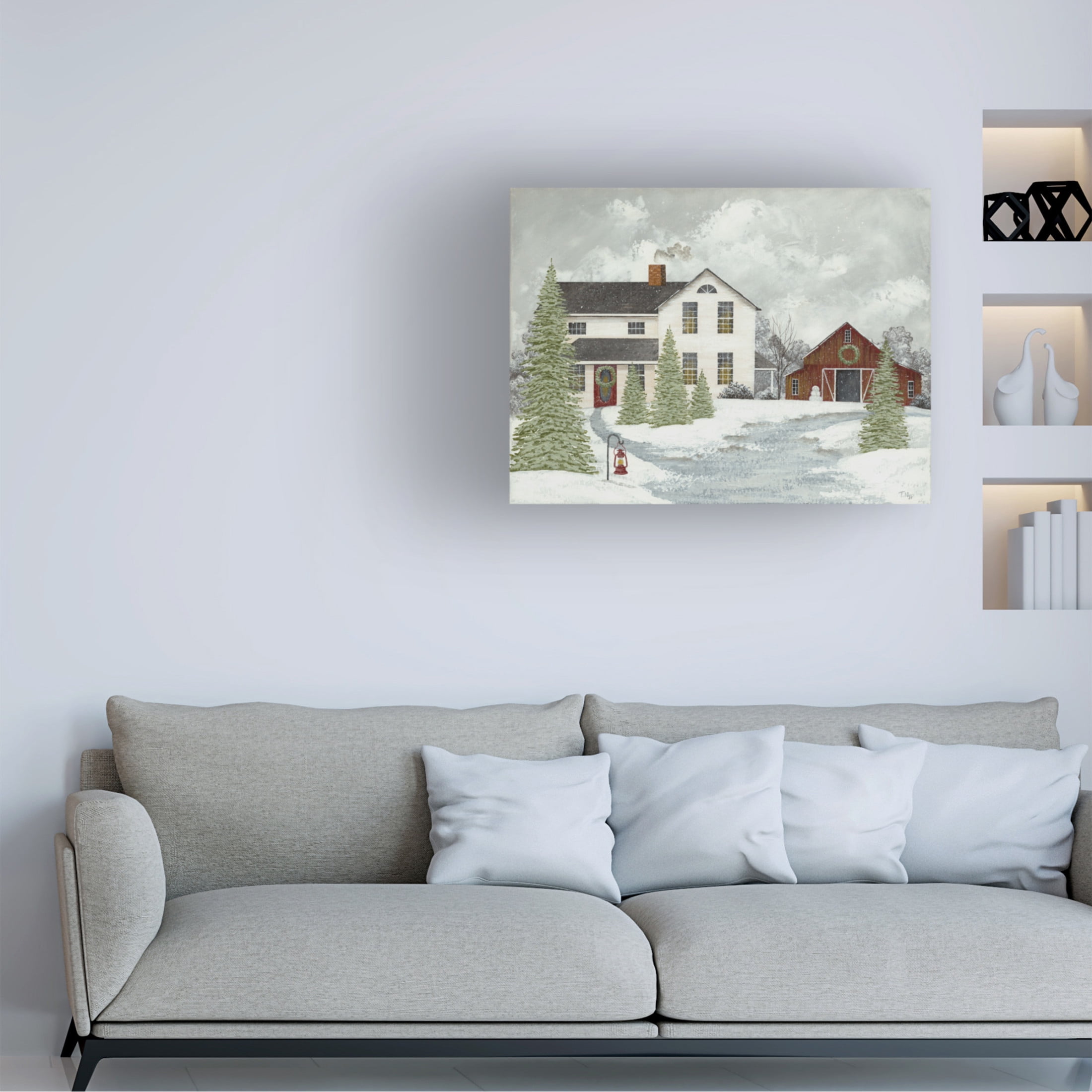 Canvas Wall Art - Tanya Nyp 'Home for Christmas' Wall Art for Living Room, Bedroom, or Office Décor by Trademark Fine Art - 24 x 18 Inches