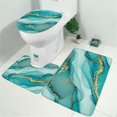thumbnail image 2 of Cyan Marble Gold Spot Pattern Bathroom Rugs Sets 3 Piece,Toilet Cover Set,Absorbent Non Slip Bathroom Mats Sets with U-Shaped Contour Rug Toilet Rug Set, 2 of 5