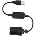 thumbnail image 2 of Convertisseur de Prise USB A Mâle vers Allume-Cigare de Voiture 12 V, 2 of 3