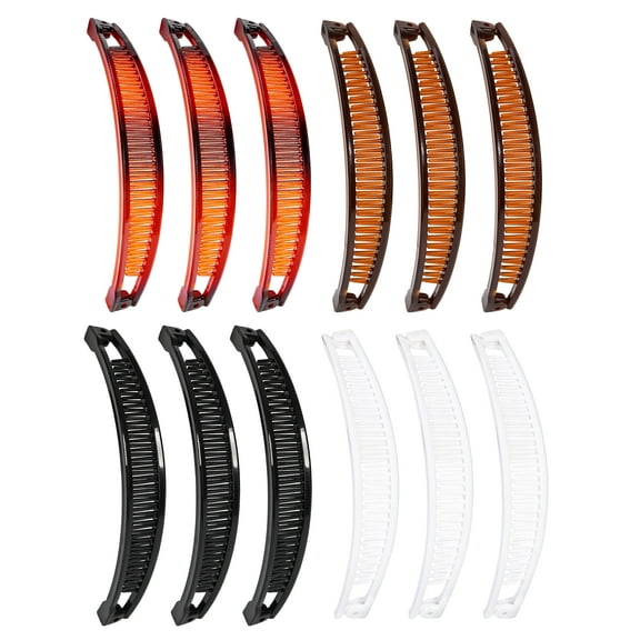 12 Pieces Banana Clip, Classic Clincher Combs for Women, 90s Banana Clips Styling Hair Accessories, Vintage Grip Comb for Fishtail Hair Fish Shape Ponytail Holder