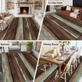 thumbnail image 5 of 8'x10' Area Rugs, Brown Teal Wooden Indoor Outdoor Area Rug for Living Room Bedroom, Vintage Farmhouse Retro Art Washable Bathroom Rugs Kitchen Floor Carpet Mats Home Decor Aesthetic, 5 of 8