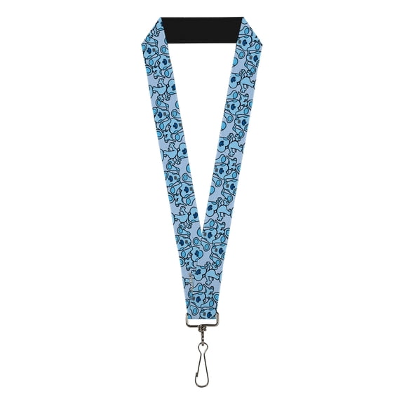 Nickelodeon Lanyard, Blues Clues Blue Poses Scattered, Elastic