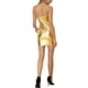 thumbnail image 3 of INSPIRE CHIC Vestido de fiesta mini brillante metálico para mujeres, tirantes de espagueti, color dorado, 3 of 6