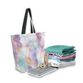 thumbnail image 2 of FORMRS Womens Canvas Tote Bag with Zipper Inner Pocket Shoulder Handbag, Watercolor Marble Pattern, 2 of 7