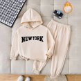 thumbnail image 2 of Gibobby Kid Boy Clothes Letter Printed Long Sleeved Hoodies Sweatshirt + Pants Fall Winter Outfits Set For 6 12 18 Months 2T 3T 4T 5T 6T 7T Boys(6-7 Years,Beige), 2 of 7