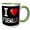 Green/White, variant on 3drose, Geeky Old School Pixelated Pixels 8-bit I Heart I Love Firewalls, 11oz Two-tone Yellow Mug
