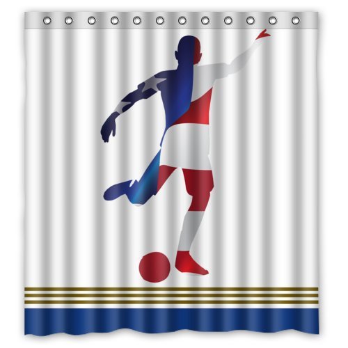 Cortina de ducha ABPHQTO con Diseño de Bandera Impermeable 160x180 cm