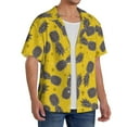 thumbnail image 2 of Rateoe Summer Pineapple Pattern Men's Short Sleeve Classic Shirt, Casual Short-Sleeved Shirt, Lightweight Summer Shirt, Cuban Collar Shirt,Button-Front Shirt-Medium, 2 of 5