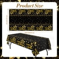 thumbnail image 2 of Elcoho 2 Pack Happy Birthday Tablecloths, 54" x 108" Black and Gold Table Cover, Disposable Plastic Rectangular Table Cloth Cover for Indoor Outdoor Birthday Party Supplies, 2 of 5