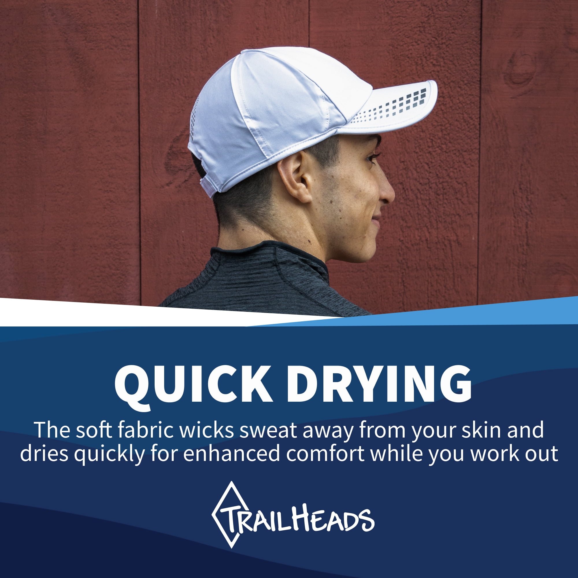 Men’s UV Protection Running Hat - white/reflective