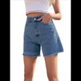 thumbnail image 3 of Pantalones Cortos Vaqueros para Mujer, Informales, de Verano, de Cintura Media, Deshilachados, Elásticos y Rotos. Azul Medio M, 3 of 10