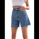 thumbnail image 3 of Pantalones Cortos Vaqueros para Mujer, Informales, de Verano, de Cintura Media, Deshilachados, Elásticos y Rotos. Azul Medio L, 3 of 10