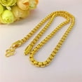 thumbnail image 4 of QQTDFG Cool 24K Yellow Gold Plated 6mm 24" Fashion Box Chains Necklace for Men-default, 4 of 5