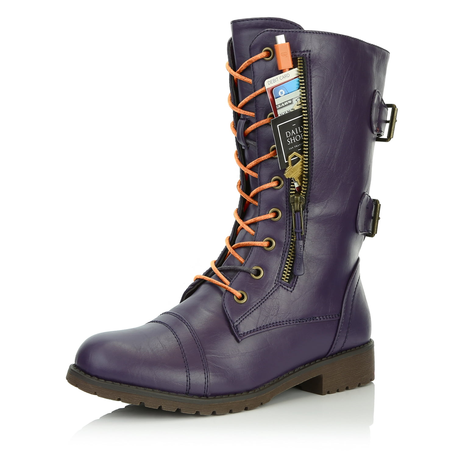DailyShoes Womens Ankle Military Boots 