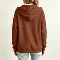 thumbnail image 4 of Zip Up Hoodie Women Long Sleeve Full Zipper Oversized Sweatshirt Comfy Travel Track Jacket Fall Clothes with Pockets,L, 4 of 8