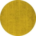 thumbnail image 1 of Ahgly Company Machine Washable Indoor Round Oriental Yellow Industrial Area Rugs, 7' Round, 1 of 4