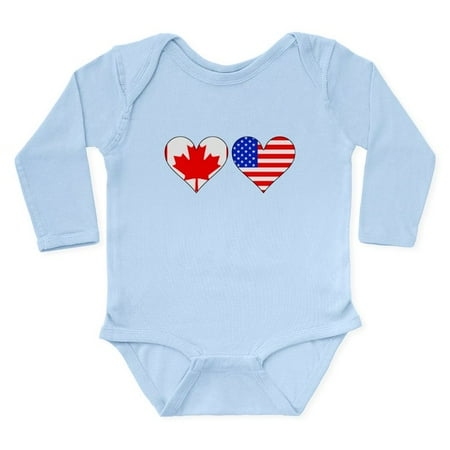 

CafePress - Canadian American Hearts Body Suit - Long Sleeve Infant Bodysuit